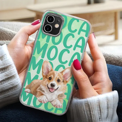 Custom Photo Realistic Watercolor Art Cute Dog Cat Portrait - Personalized Clear Phone Case