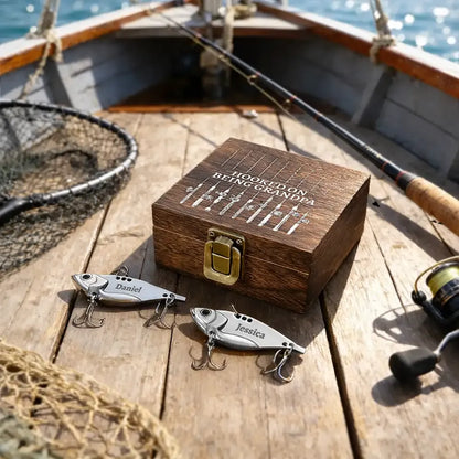 Reel Cool Dad Fishing Dad Grandpa - Personalized Metal Fish Lure Set