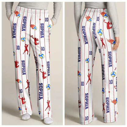 Sports Lovers Number And Name - Personalized Pajama Pants