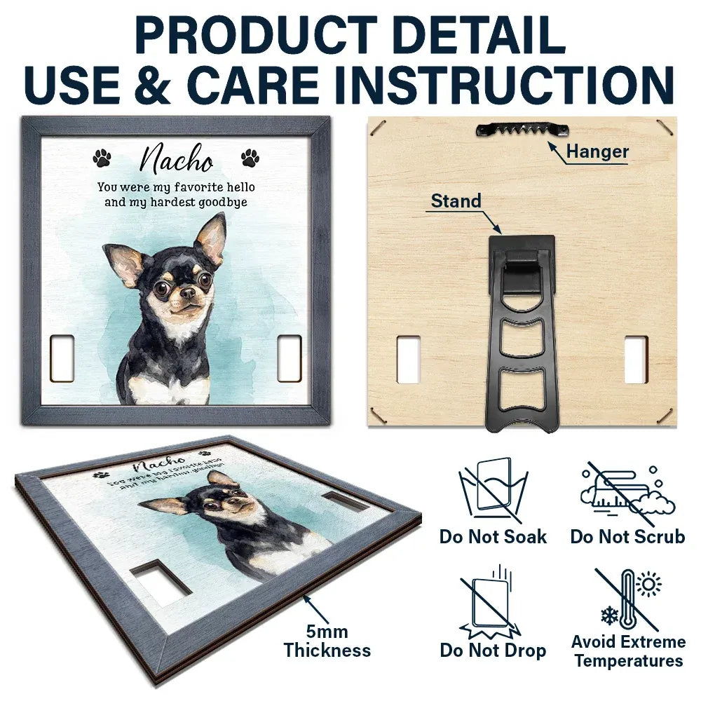 Custom Photo Realistic Watercolor Art Dog Cat If Love Alone Could Have Kept You Here - Personalized Pet Loss Sign, Collar Frame