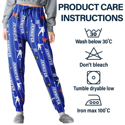 Sports Lovers Number And Name - Personalized Pajama Pants