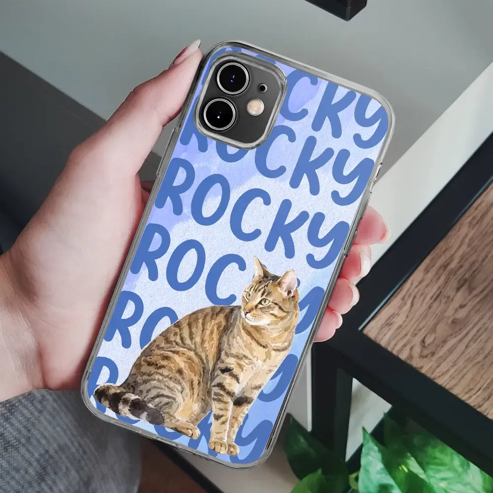 Custom Photo Realistic Watercolor Art Cute Dog Cat Portrait - Personalized Clear Phone Case