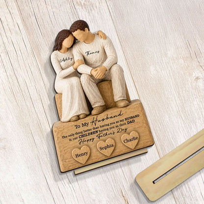 Sentimental Rustic To My Husband The Only Thing - Personalized Wooden Plaque - Heartfelt Father's Day Gift For Husband, Dad