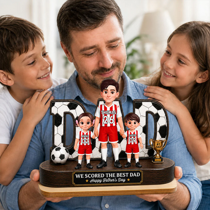 Soccer Dad Legend We Scored The Best Dad - Personalized Wooden Plaque - Father's Day Gift For Dad, Husband, Soccer Lovers