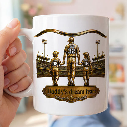 Luxury Daddy's Dream Team - Personalized Mug - Father's Day Gift for Dad, Grandpa, Husband