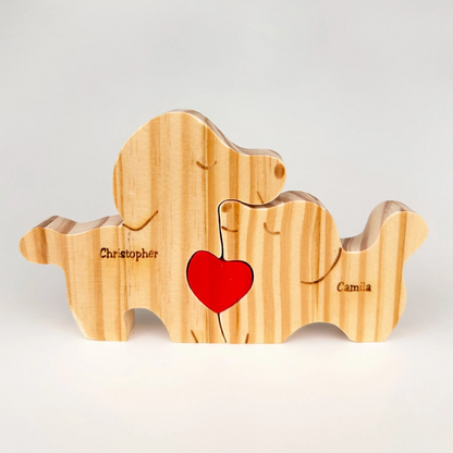 Wooden Couple Dogs