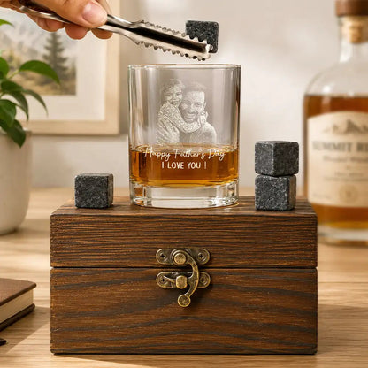 Custom Photo White Pencil Sketch Art From The Reason You Drink - Personalized Whiskey Glass