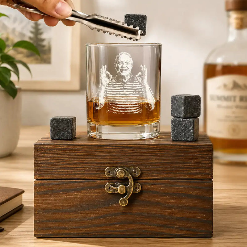 Custom Photo White Pencil Sketch Art Officially Retired Not My Problem Anymore - Personalized Whiskey Glass