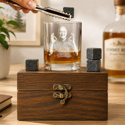 Custom Photo White Pencil Sketch Art Officially Retired Not My Problem Anymore - Personalized Whiskey Glass