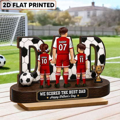 Soccer Dad Legend We Scored The Best Dad Back View - Personalized Wooden Plaque - Father's Day Gift For Dad, Husband, Soccer Lovers