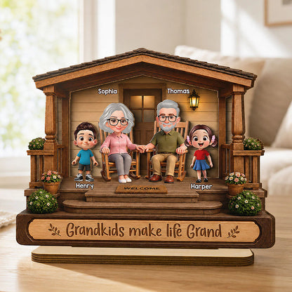 There's No Place Like Grandparents' House 2D Flat - Personalized  Wooden Plaque - Home Decor Gift For Grandparents