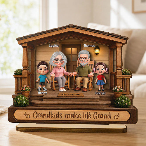 There's No Place Like Grandparents' House 2D Flat - Personalized  Wooden Plaque - Home Decor Gift For Grandparents