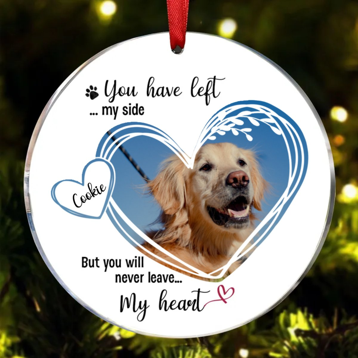 Pet Lovers – Forever in My Heart – Personalized Pet Memorial Ornament