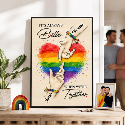It's Always Better When We're Together - Personalized Poster - Gift For Couple, Happy Pride Month