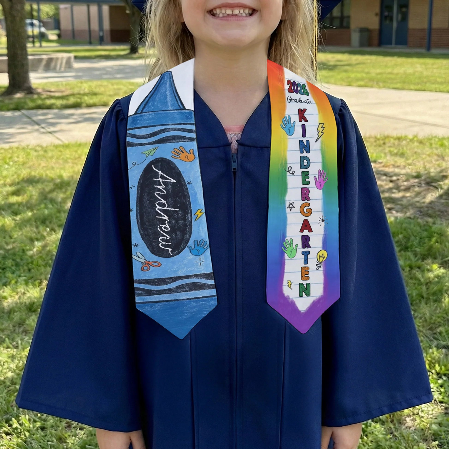 Kid Pencil Graduation Custom Name - Personalized Graduation Stole