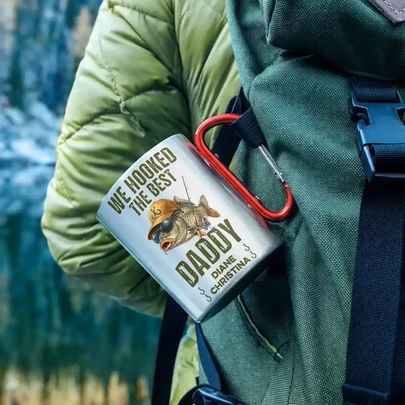 We Hooked The Best Dad Grandpa - Personalized Carabiner Mug