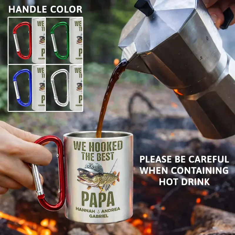 We Hooked The Best Dad Grandpa - Personalized Carabiner Mug