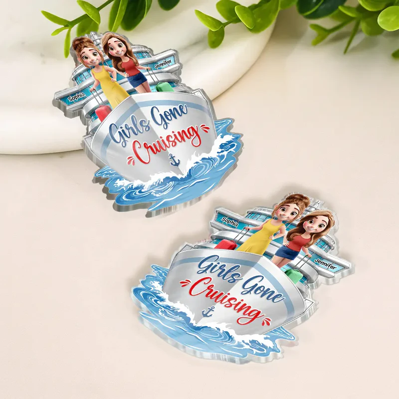 Cruise Bestie On Trip Girls Trip - Personalized Acrylic Magnet