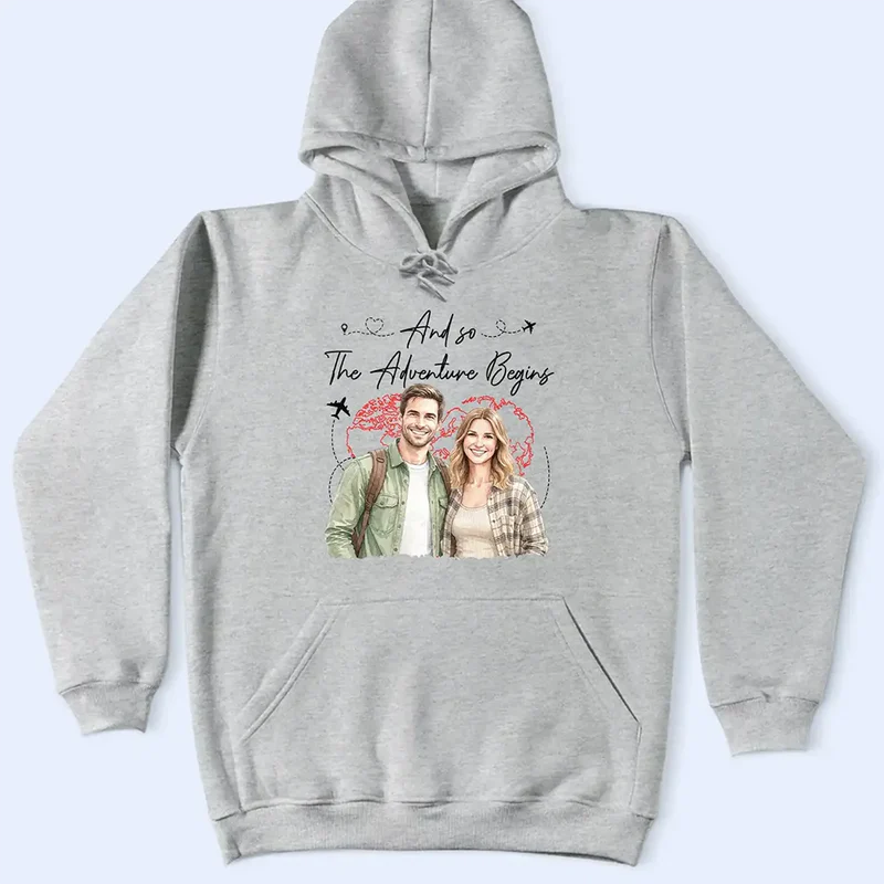 Custom Photo Realistic Watercolor Art And So The Adventure Begins - Personalized T Shirt