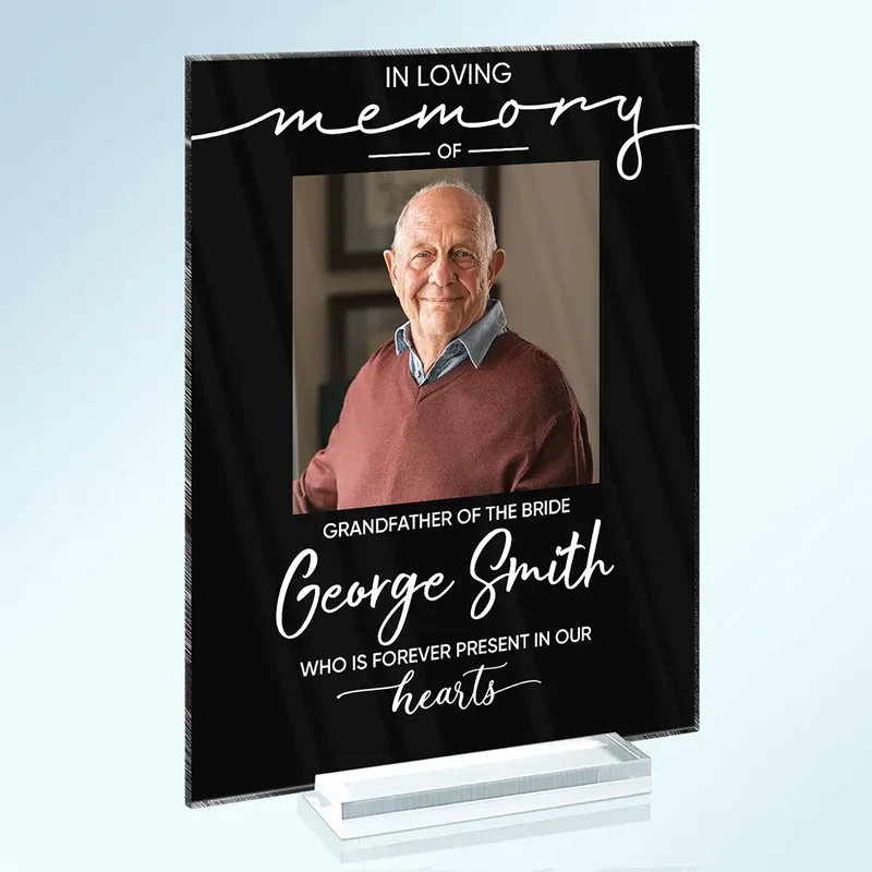 Custom Photo Memorial Wedding Reserved In Loving Memory - Personalized Vertical Rectangle Acrylic Plaque