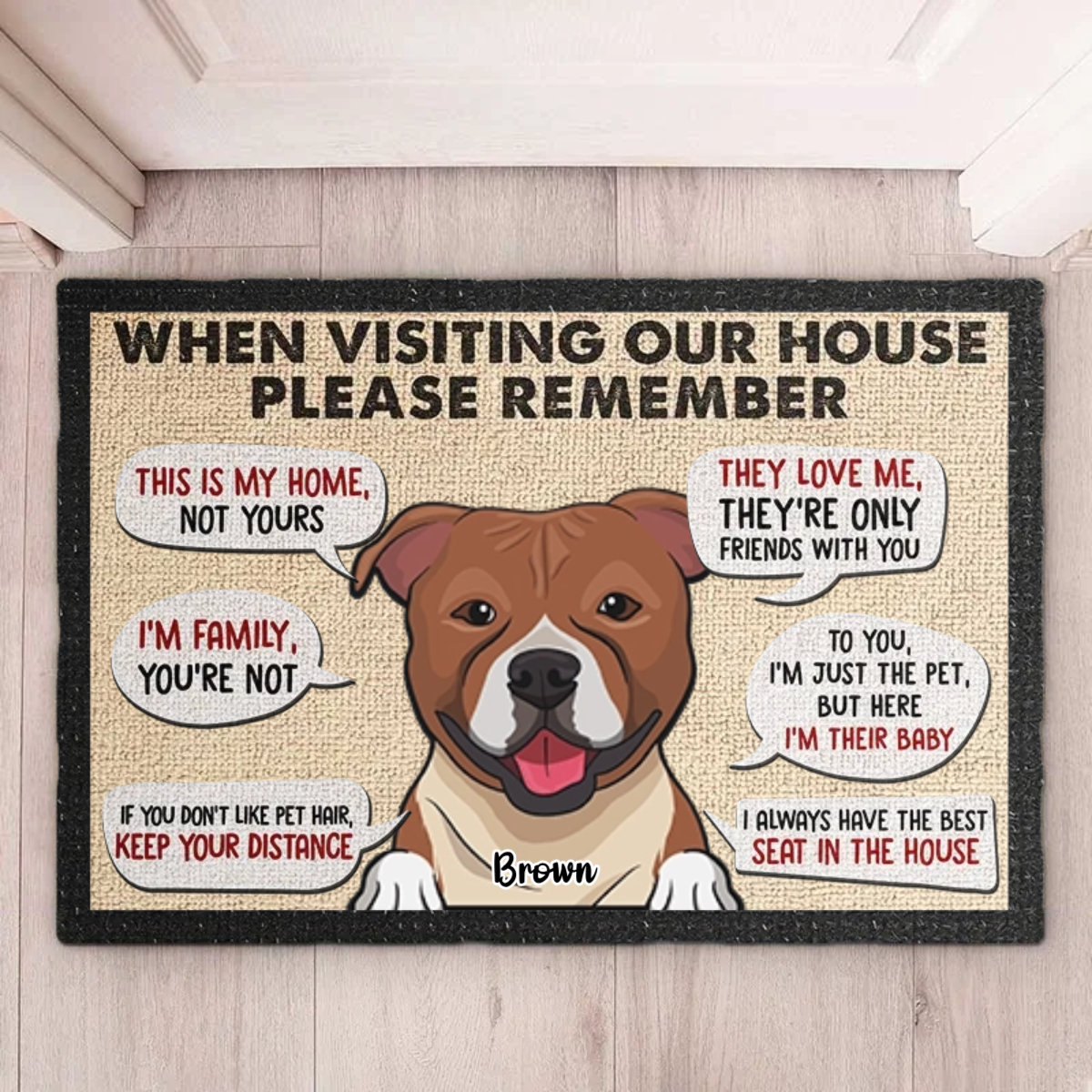 Remember When Visiting Our House - Personalized Decorative Mat, Doormat