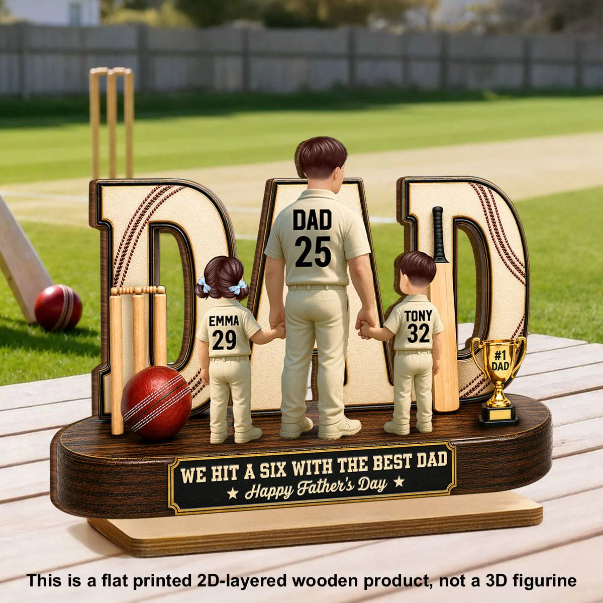 Cricket Dad Legend Hit A Six With The Best Dad - Personalized Wooden Plaque - Father's Day Gift For Dad, Husband, Cricket Lovers