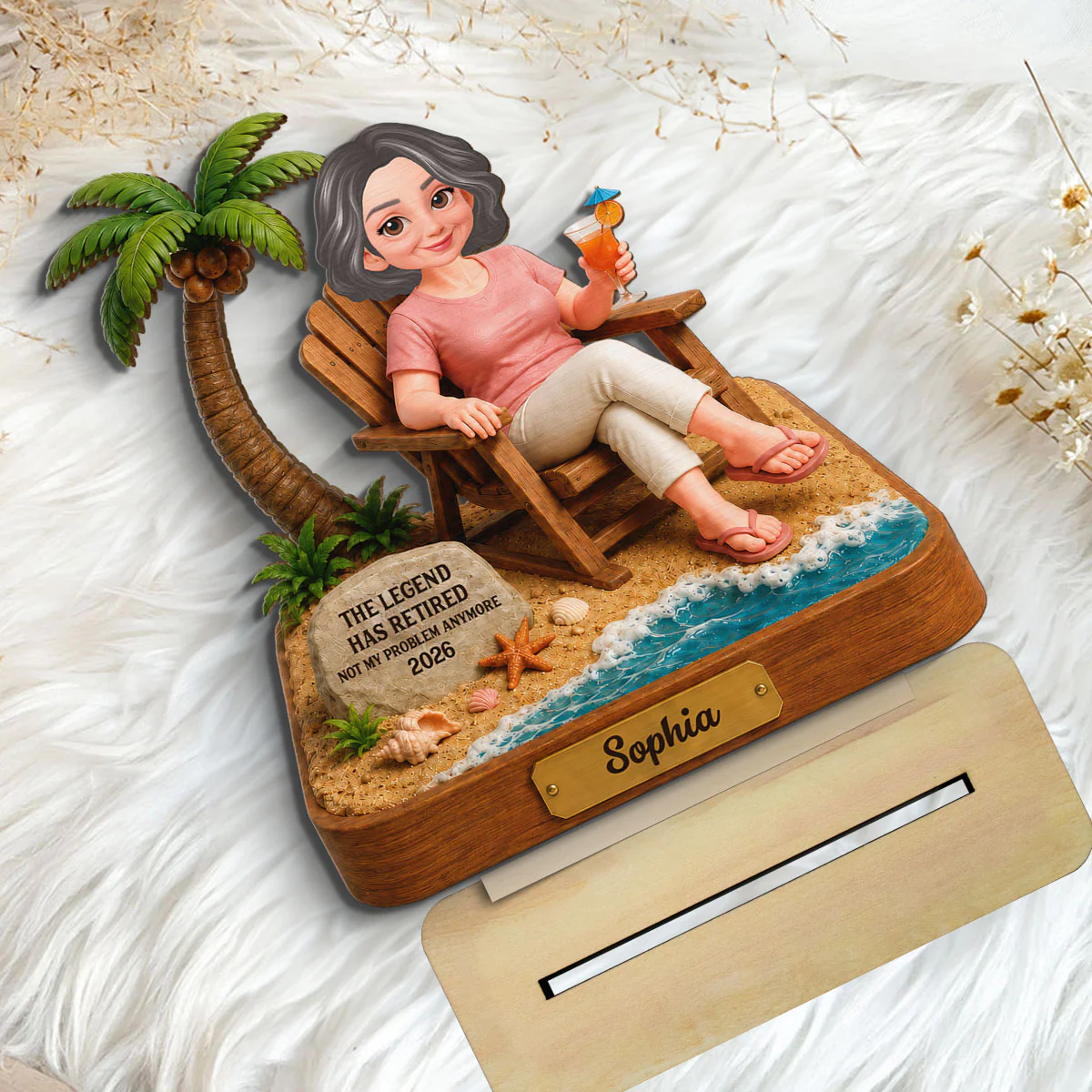 The Legend Has Retired 2D Flat - Personalized Wooden Plaque - Retirement Gift 2026