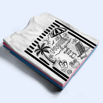 Custom Photo Pencil Sketch Beach Crew Besties Trip - Personalized T Shirt