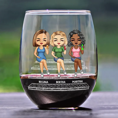 We're Not Sugar And Spice And Everything Nice We're Sage And Hood - Personalized Stemless Wine Glass