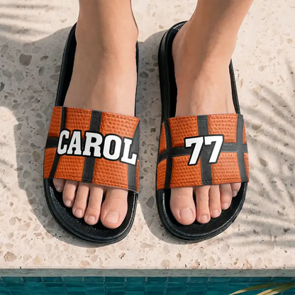 Soccer Baseball Basketball For Family, Sport Lovers - Personalized Unisex Slides