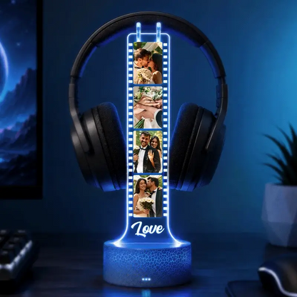 Custom Photo Besties Couple Film Strip - Personalized Headphone Stand