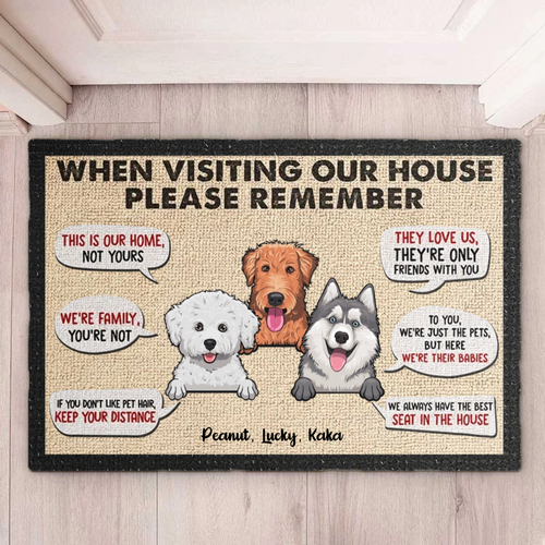 Remember When Visiting Our House - Personalized Decorative Mat, Doormat