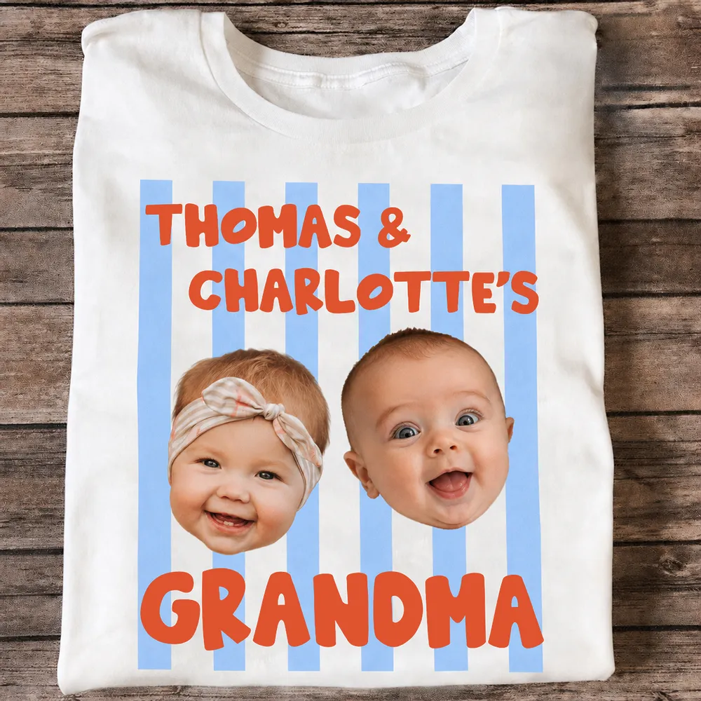 Baby Custom Photo Face Grandpa Grandama Dad Mom - Personalized Shirt