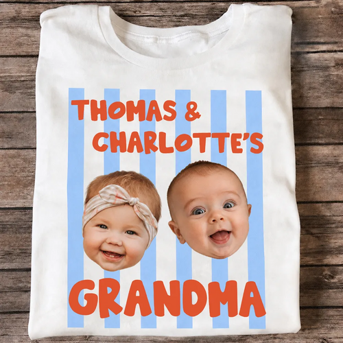 Baby Custom Photo Face Grandpa Grandama Dad Mom - Personalized Shirt
