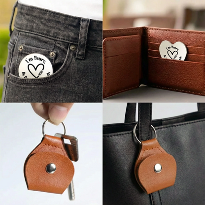 Custom Spicy Photo & Message For Him, Husband, Boyfriend - Personalized Leather Photo Pocket Hug