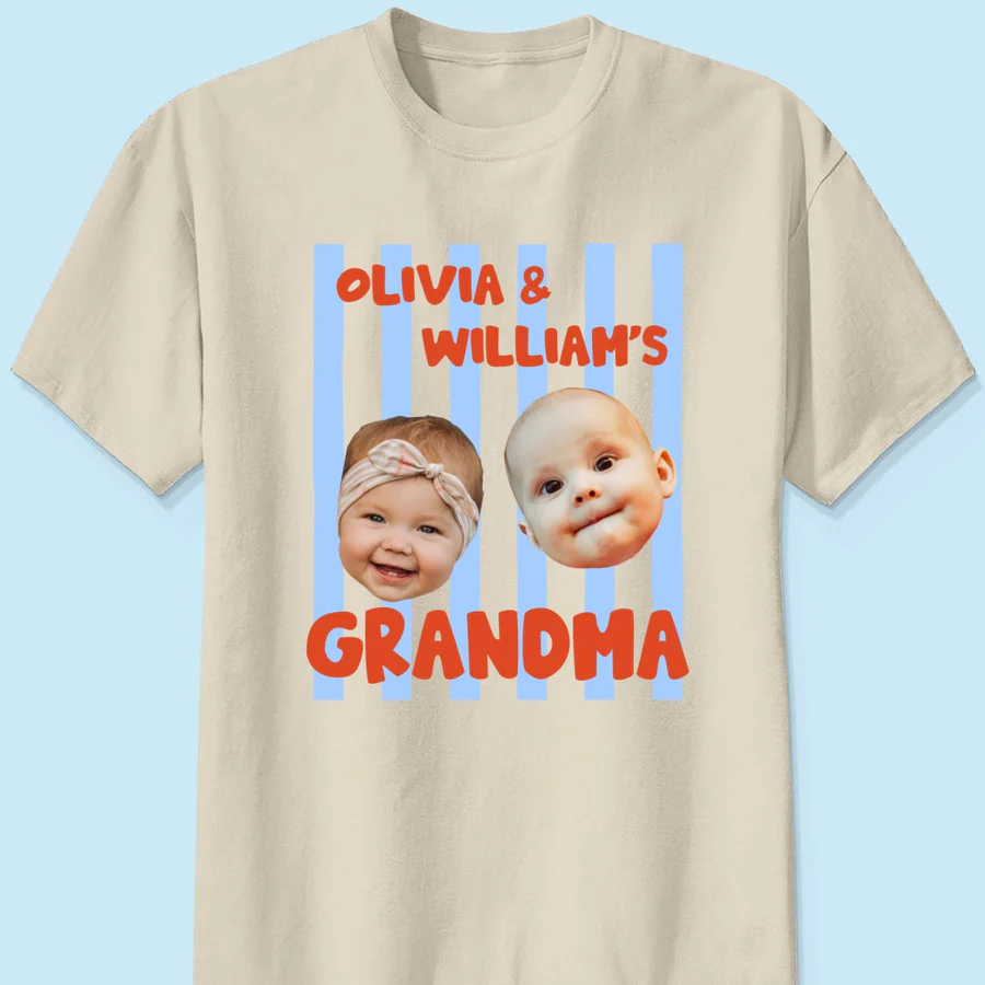 Baby Custom Photo Face Grandpa Grandama Dad Mom - Personalized Shirt