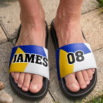 Soccer Baseball Basketball For Family, Sport Lovers - Personalized Unisex Slides