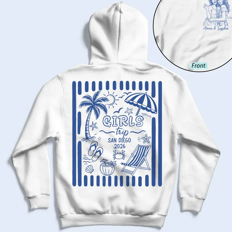 Custom Photo Pencil Sketch Beach Crew Besties Trip - Personalized T Shirt