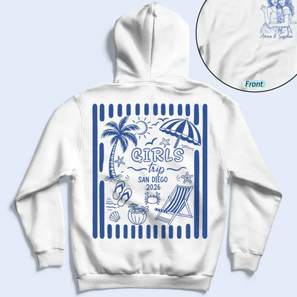 Custom Photo Pencil Sketch Beach Crew Besties Trip - Personalized T Shirt