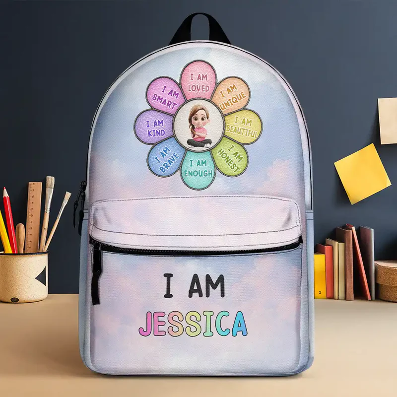 I Am Smart Kind Brave Butterfly -Personalized Canvas Backpack