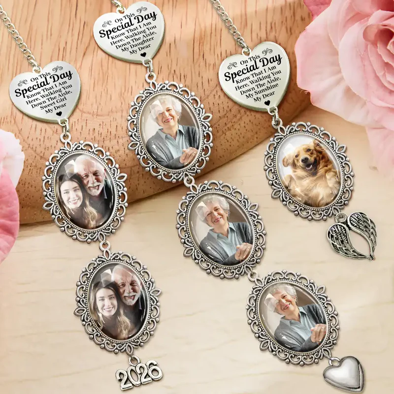 Custom Photo On This Special Day Know That I Am Here - Personalized Wedding Charm