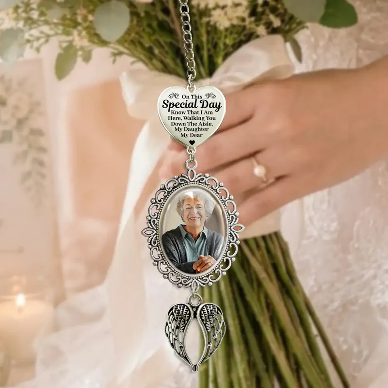 Custom Photo On This Special Day Know That I Am Here - Personalized Wedding Charm
