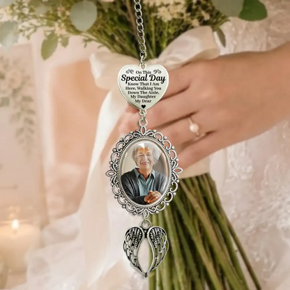 Custom Photo On This Special Day Know That I Am Here - Personalized Wedding Charm