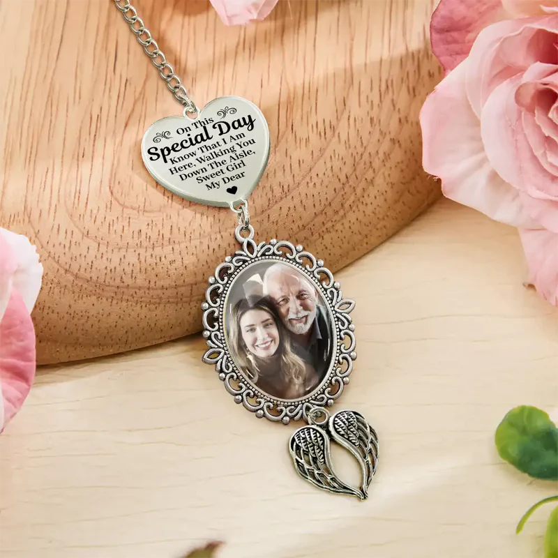 Custom Photo On This Special Day Know That I Am Here - Personalized Wedding Charm