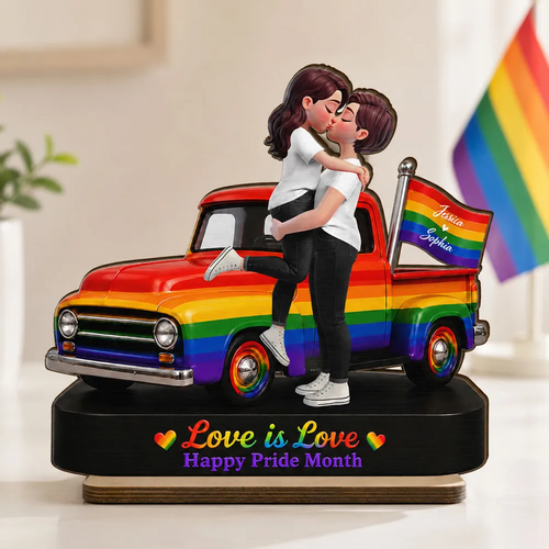 LGBT+ Couple Forever Love Wins - Personalized Wooden Plaque