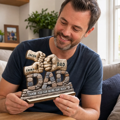 Custom Wooden Plaque - Personalized Father's Day Birthday Gifts For Dad, Grandpa - Strong Roots Loving Heart