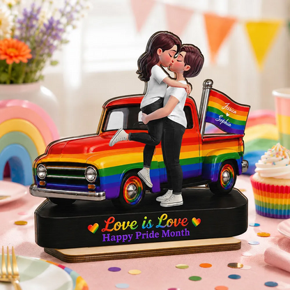 LGBT+ Couple Forever Love Wins - Personalized Wooden Plaque