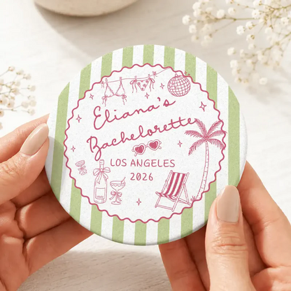 Beach Bachelorette Party - Personalized Cork Coaster