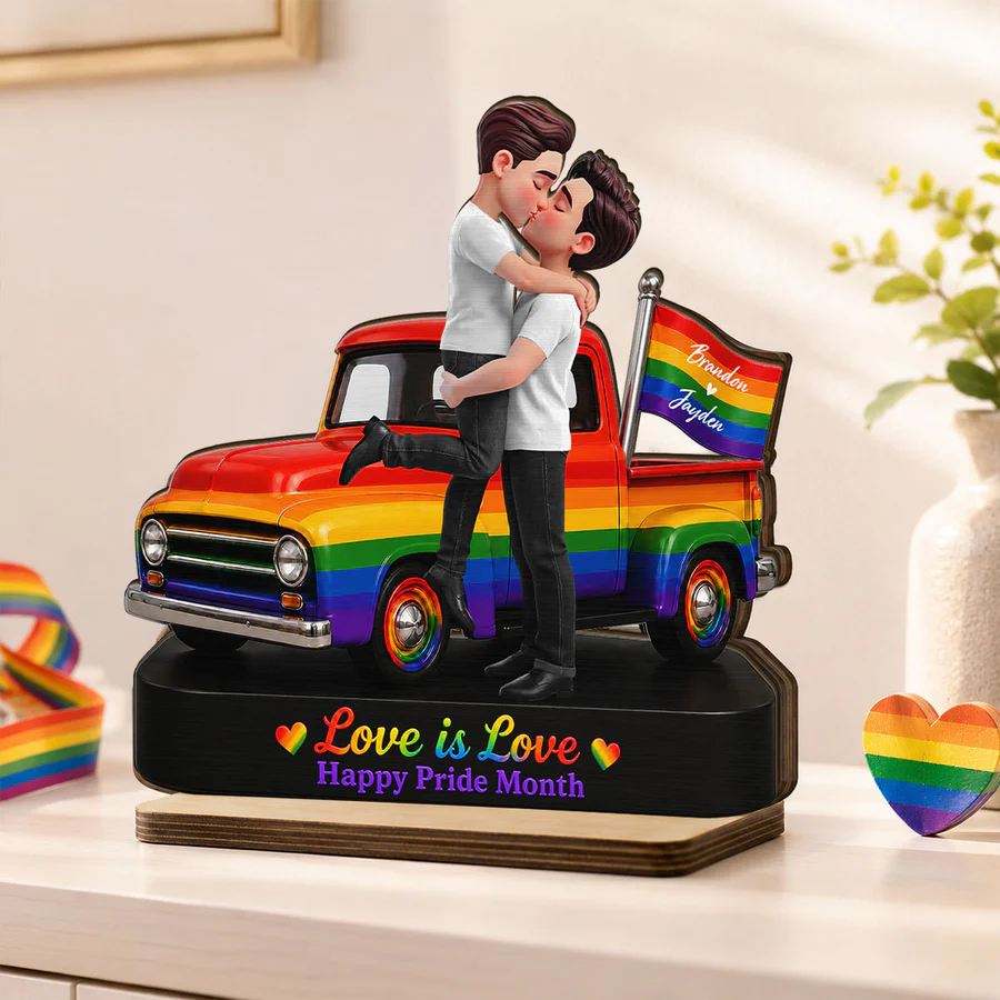 LGBT+ Couple Forever Love Wins - Personalized Wooden Plaque