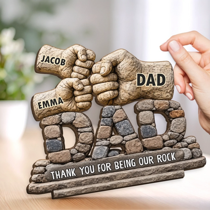 Custom Wooden Plaque - Personalized Father's Day Birthday Gifts For Dad, Grandpa - Strong Roots Loving Heart
